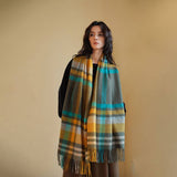 PLAID SCARF WOMENS REVERSIBLE LARGE WARM SHAWL_CWASC2378