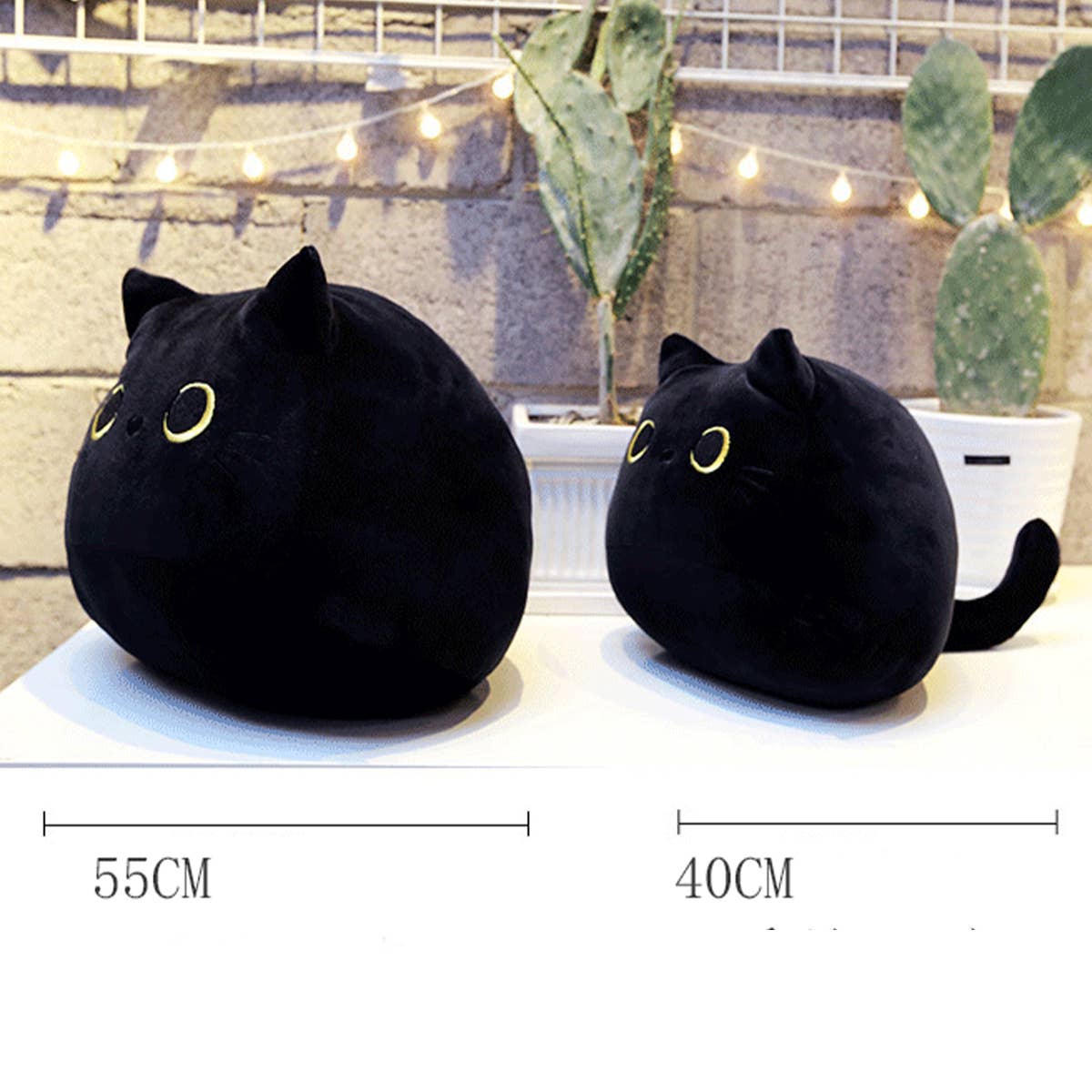 CUTE BLACK CAT PLUSH TOY PILLOW_CWMM0862