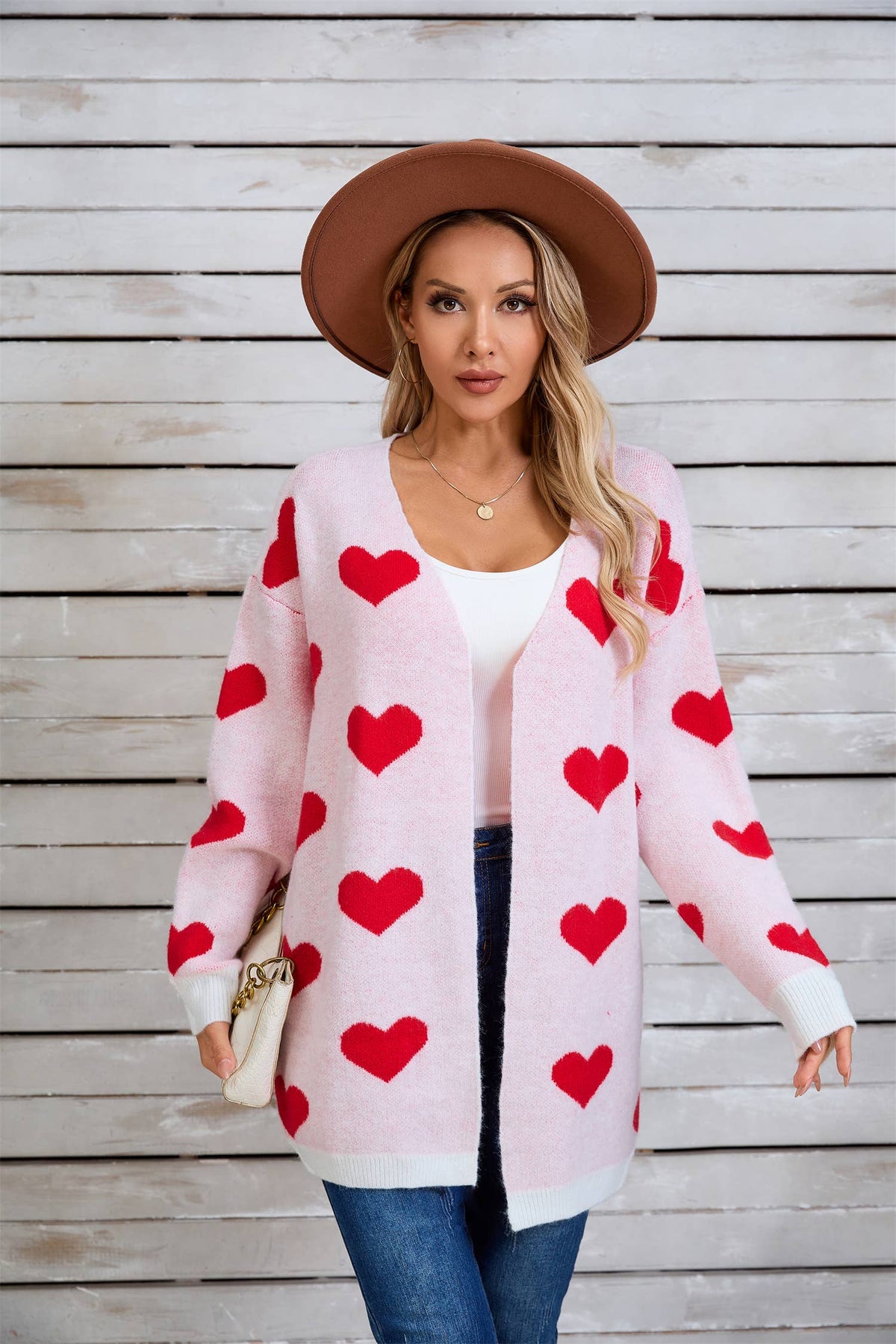 Valentines Day Color Contrast Love Cardigan