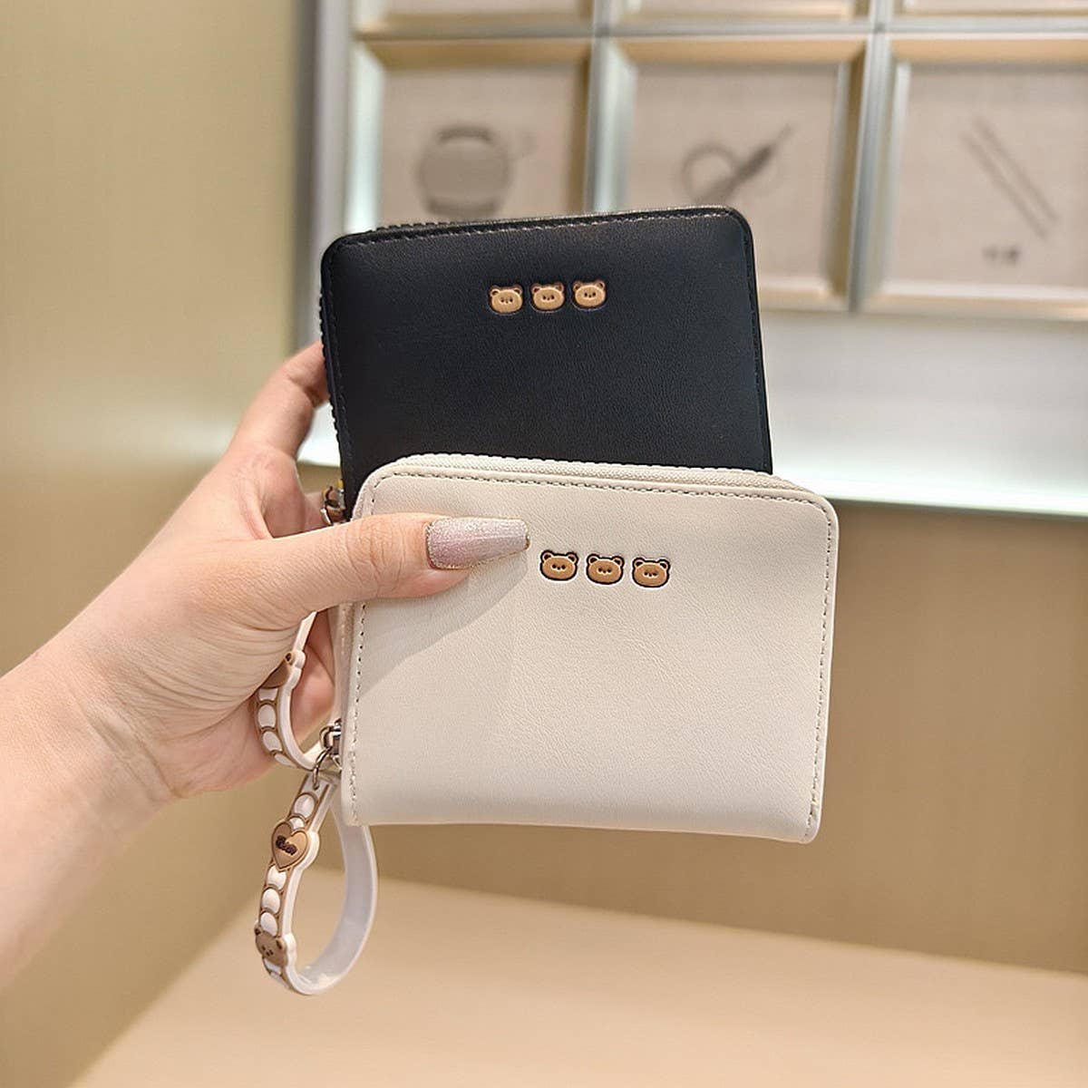 New Cute 3 Bear Zipper Wallet For Students_Cwab06242