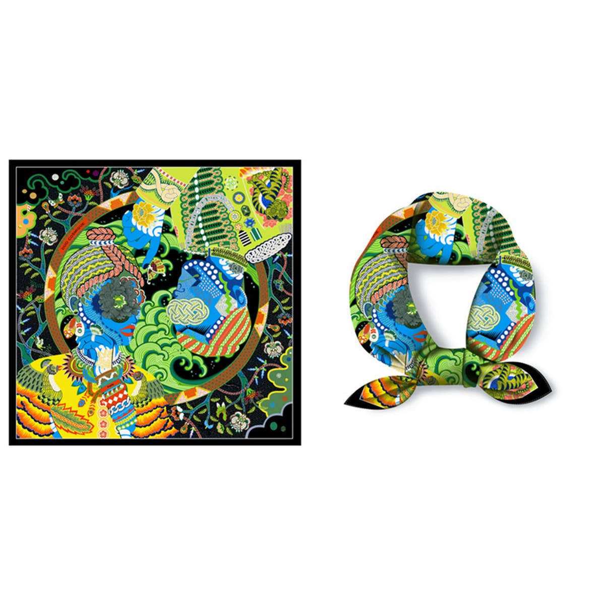 Twilled Satin Mini Scarf Hair Bag Ribbon Wrap