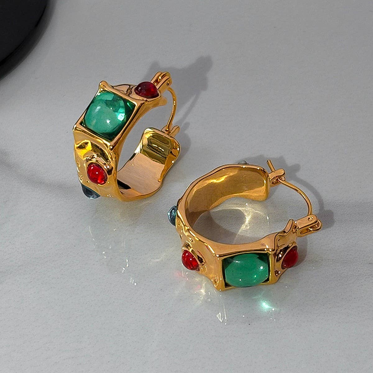 Color Enamel Gem Earrings Dopamine Style_Cwaje06318