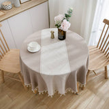 GRAY JACQUARD GEOMETRIC TABLECLOTH_CWMM0964