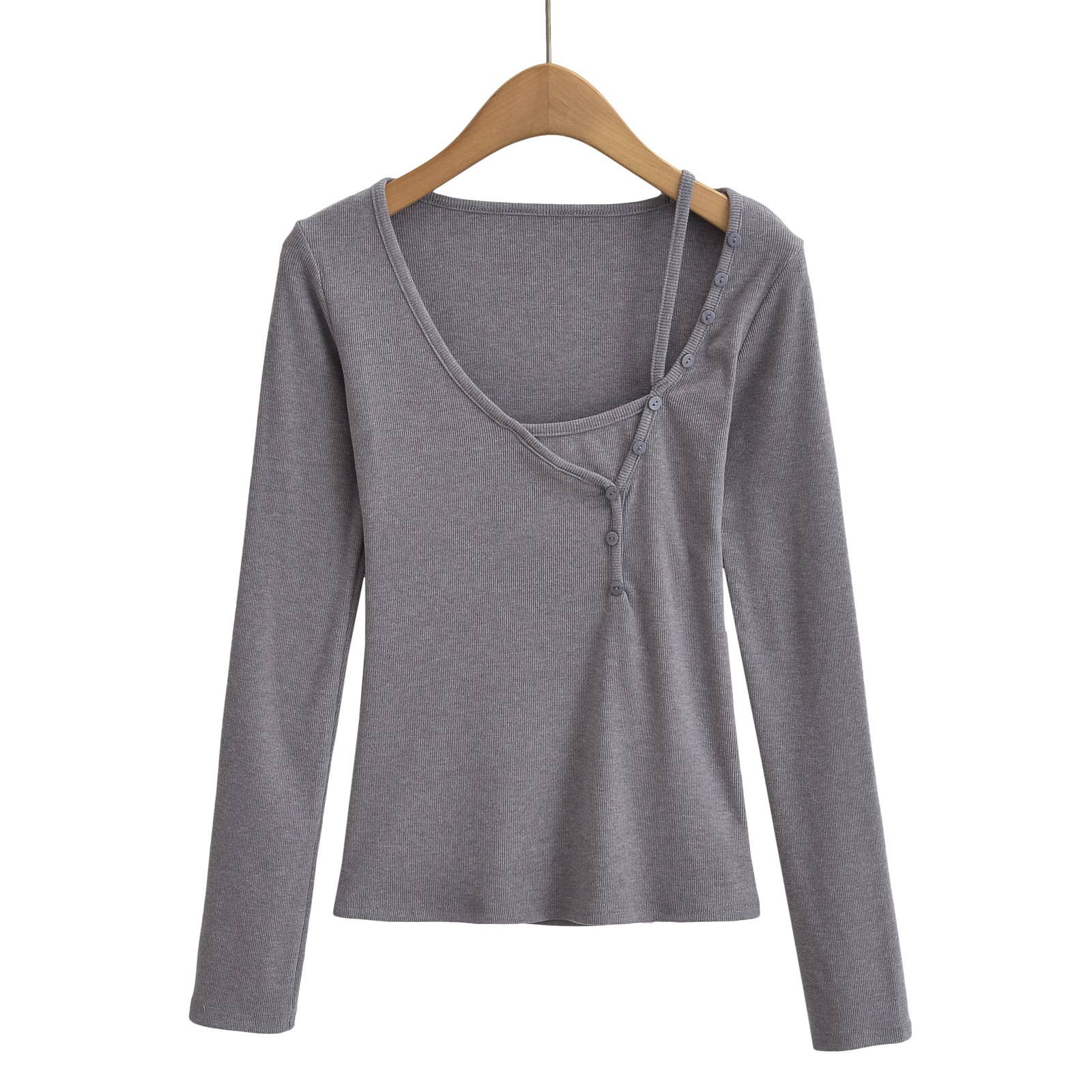 Two Button-Up Long-Sleeved T-Shirts