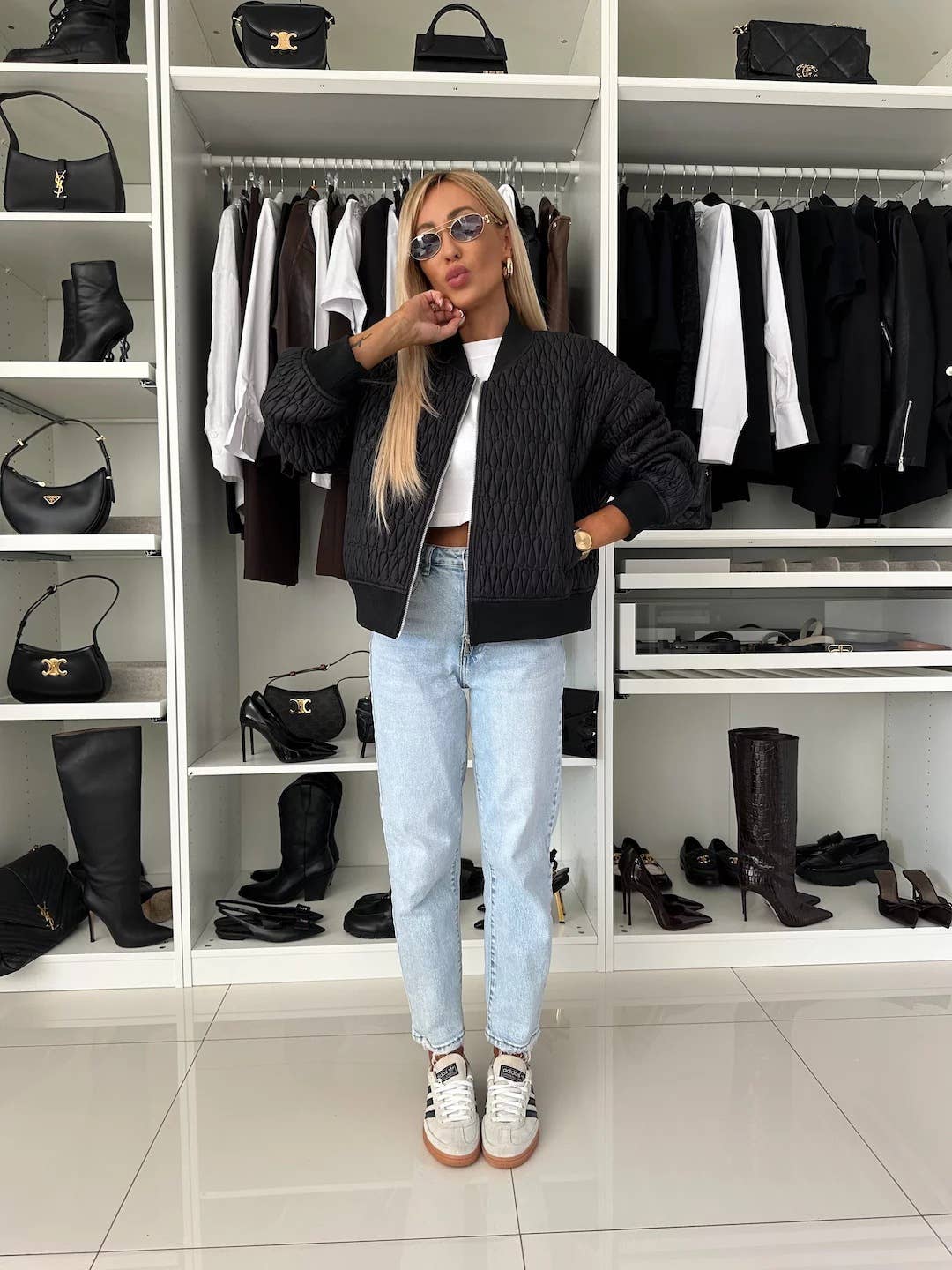 Solid Color Short Zipper Jacket Quilted Jacket