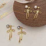 Womens Fashionable Long Tassel Bow Earrings