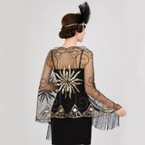 BEADED SEQUIN MIDI SHAWL VINTAGE EVENING COVER_CWMM8956