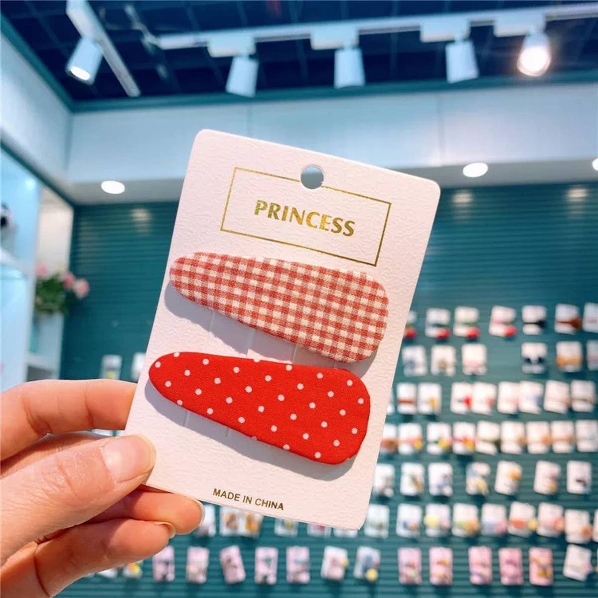 CHILDRENS SOLID COLOR POLKA DOT PLAID HAIRPIN_CWAHA1824