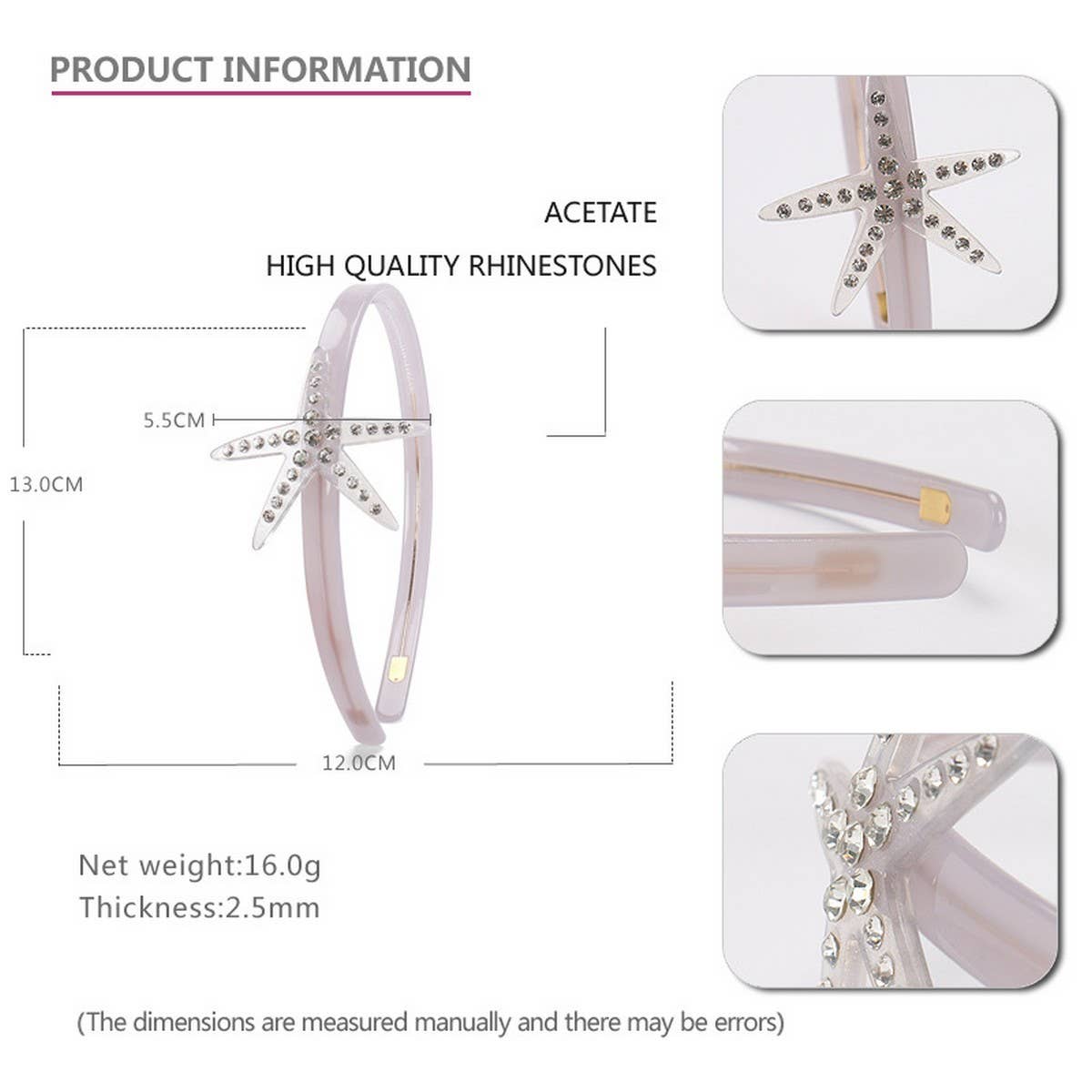 STARFISH ACETATE HEADBAND WITH DIAMONDS_CWAHA4372