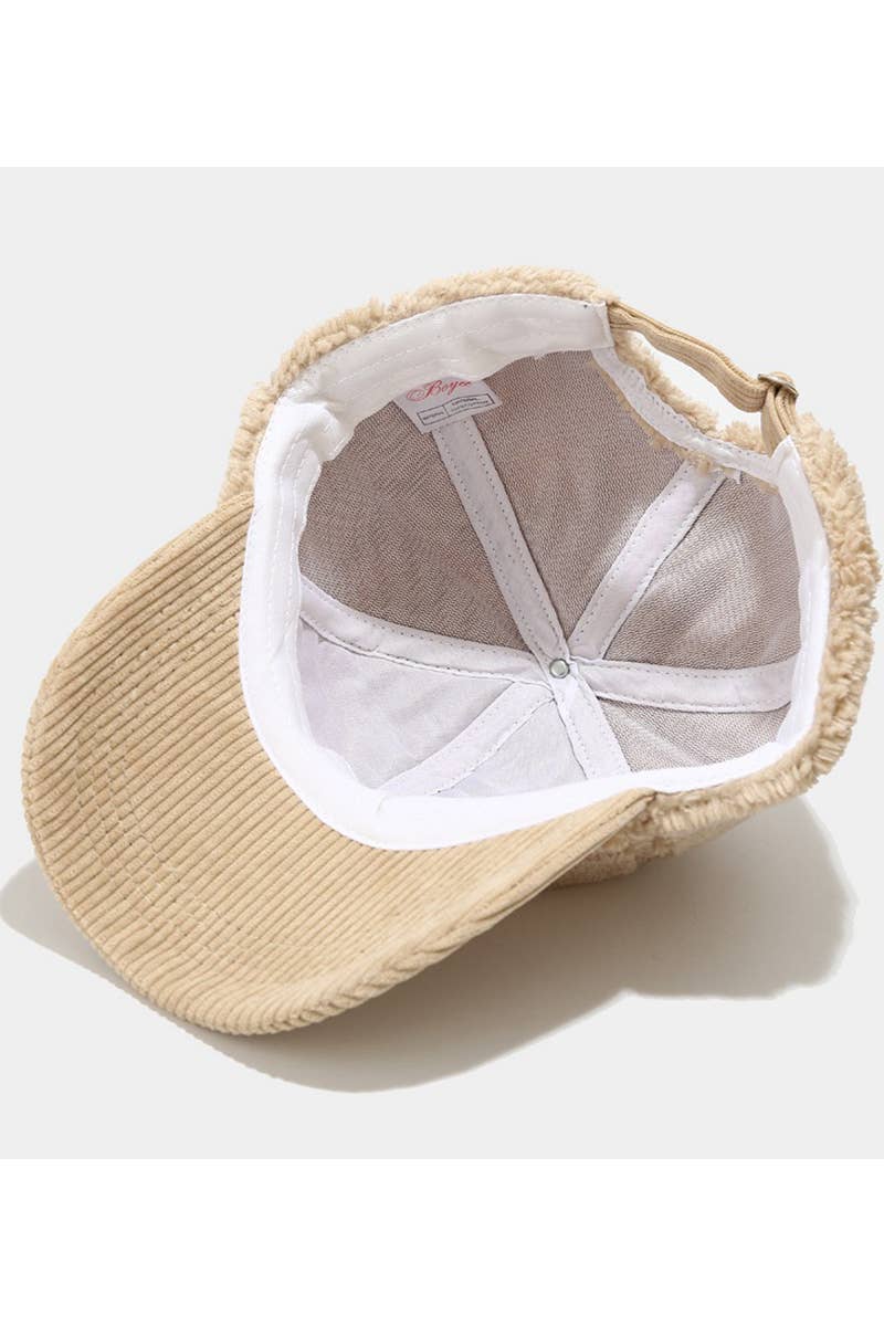 LAMB WOOL BASEBALL CAP WINTER WARM FASHION CWAH0426