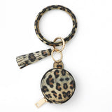 PU LEATHER ROUND WRISTLET WITH MIRROR POUCH_CWMM7021