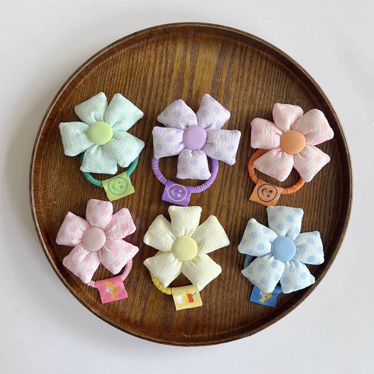 CHILDRENS MACARON FLOWER HAIR TIE_CWAHA1861
