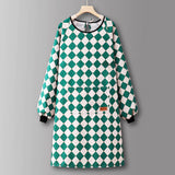 CHECKERED COTTON LONG SLEEVE KITCHEN WORK APRON _CWMM6693