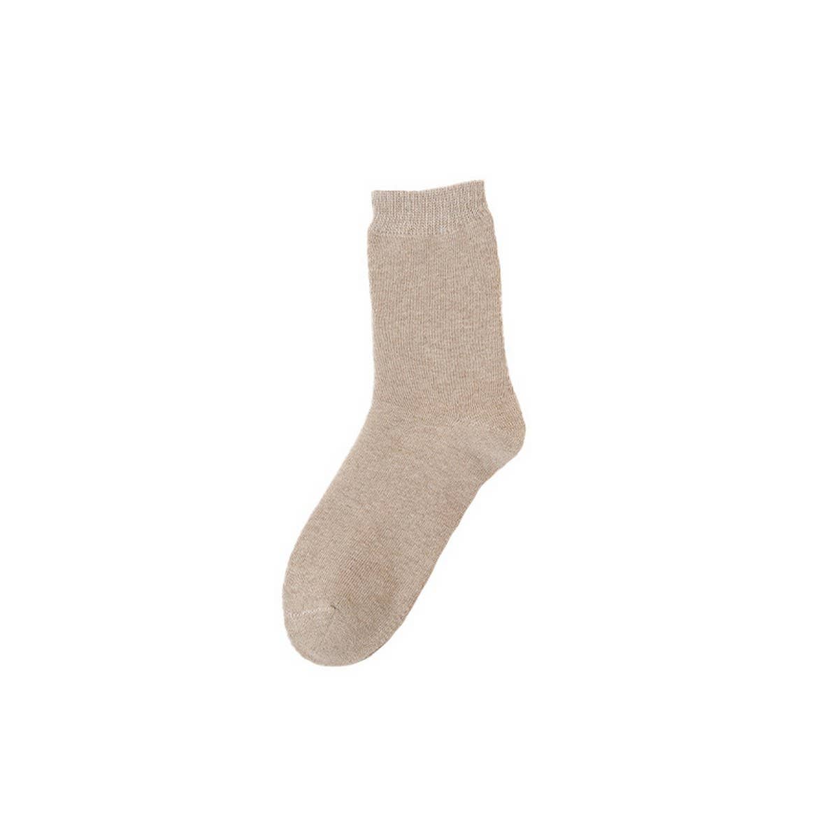 Thick Solid Wool Terry Crew Floor Socks_Cwms03363