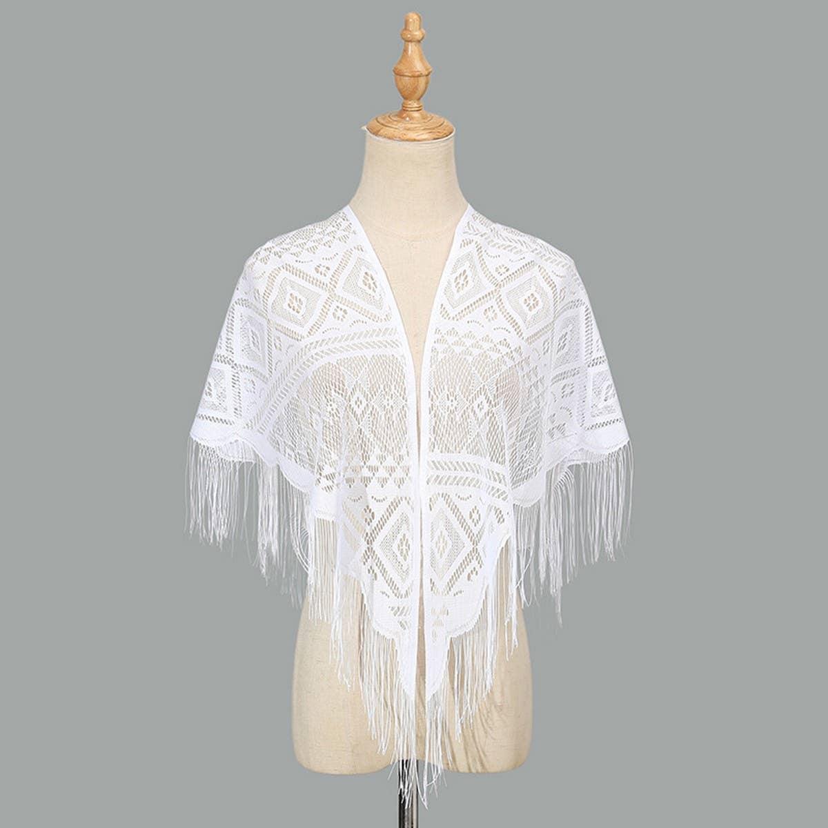 SUMMER WAISTCOAT HOLLOW TASSEL TRIANGLE SHAWL_CWMM1997