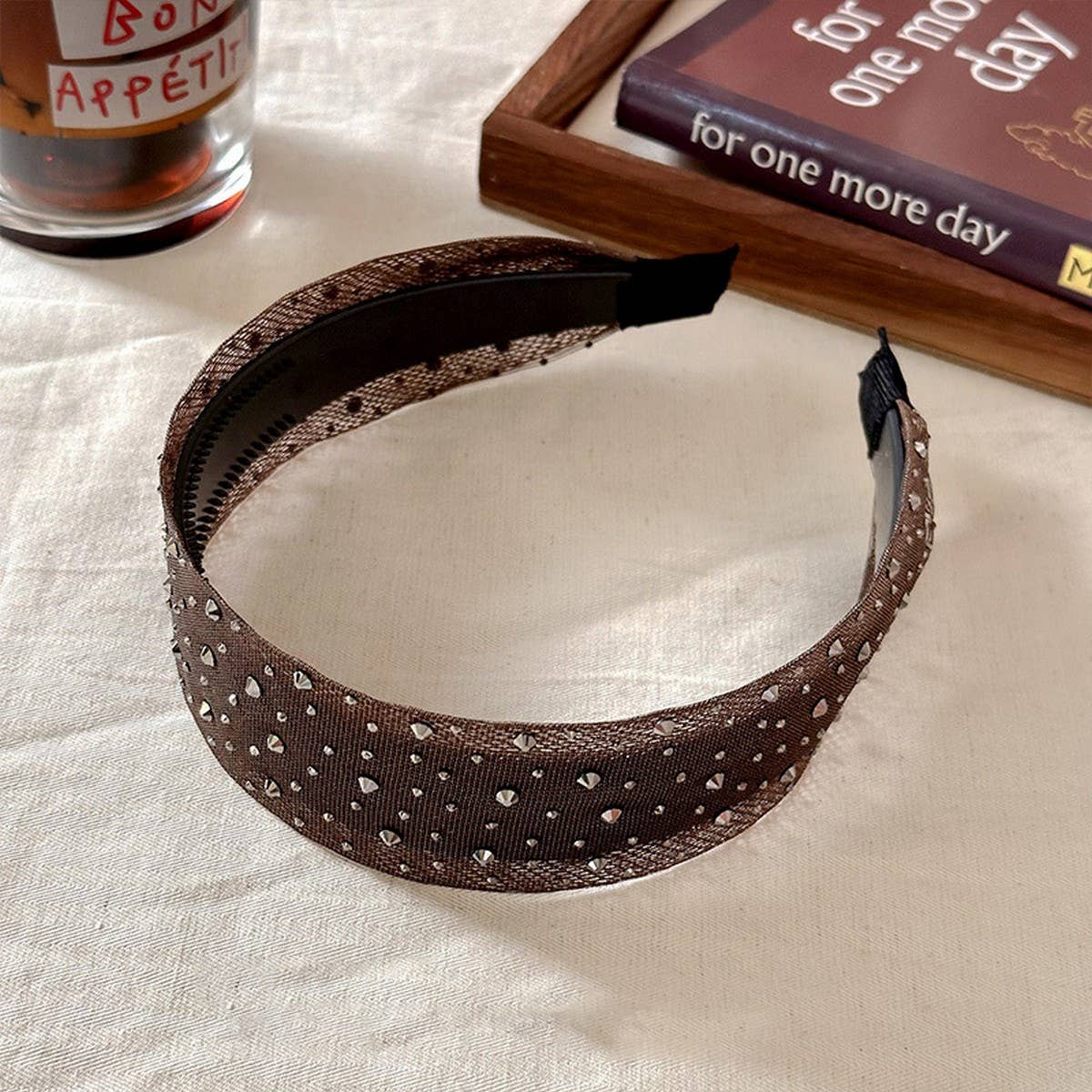 Rhinestone Mesh Headband Elegant Wide Style_Cwaha08171