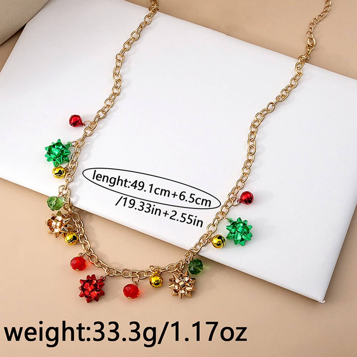 CHRISTMAS COLORFUL BELL CREATIVE NICHE NECKLACE_CWAJE1861