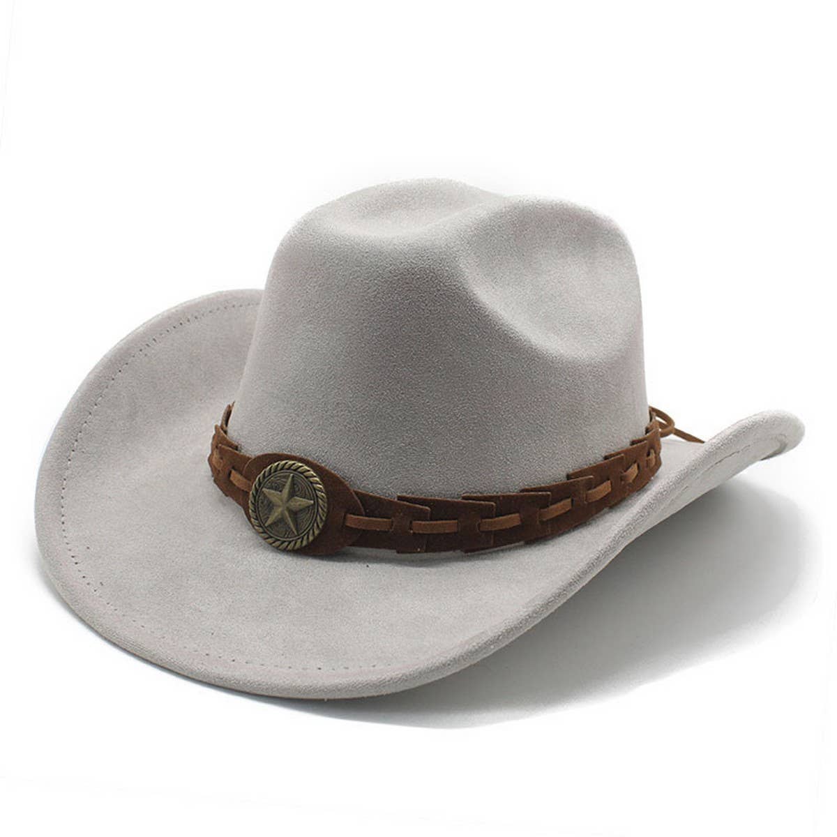 FAUX SUEDE FELT COWBOY HAT MENS CLASSIC FEDORA_CWAH2510