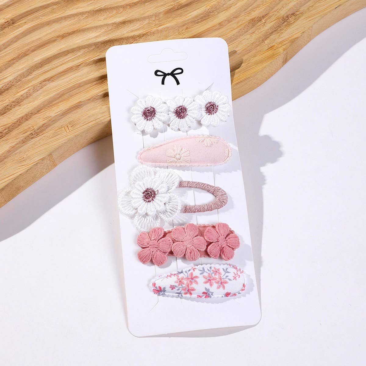 DAISY BB CLIP SET PRINTED CUTE FABRIC CLIPS_CWAHA6701