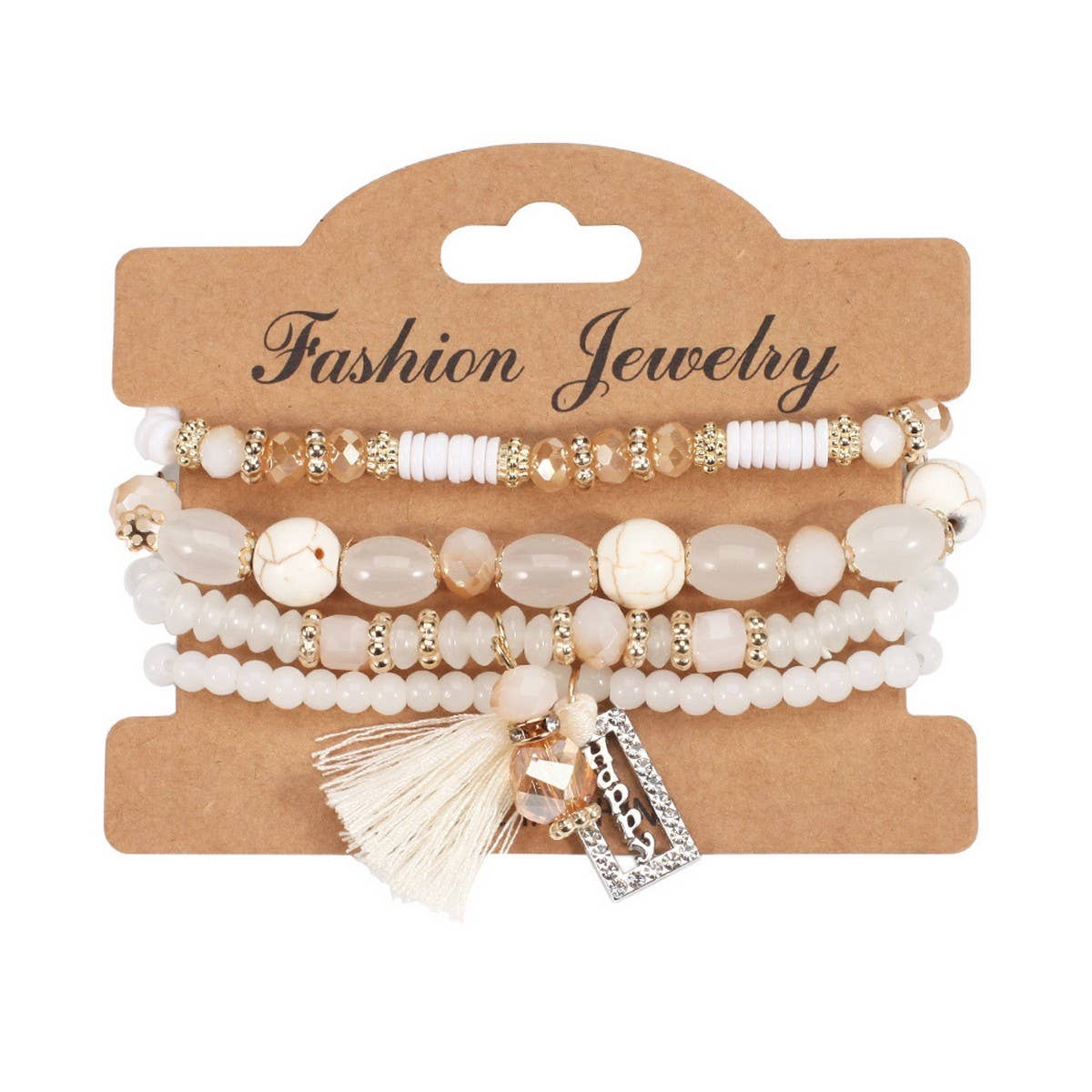 Cwaje05694_Boho Happy Tassel Crystal Multi Layer Bracelet