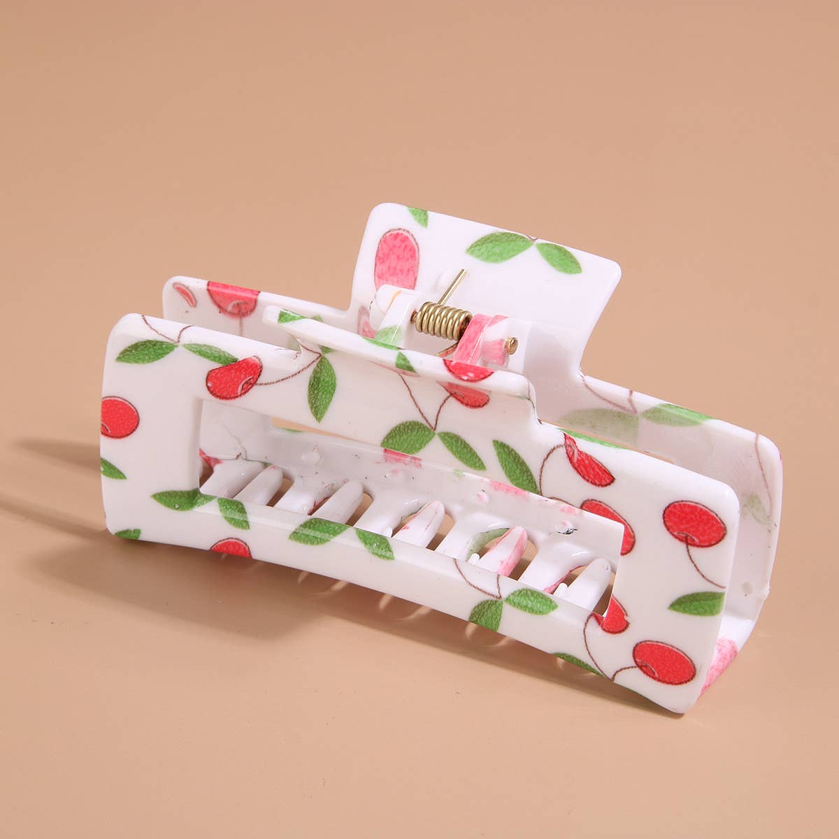 FLORAL PRINT PLASTIC HAIR CLAW SUMMER SHARK CLIP_CWAHA0480