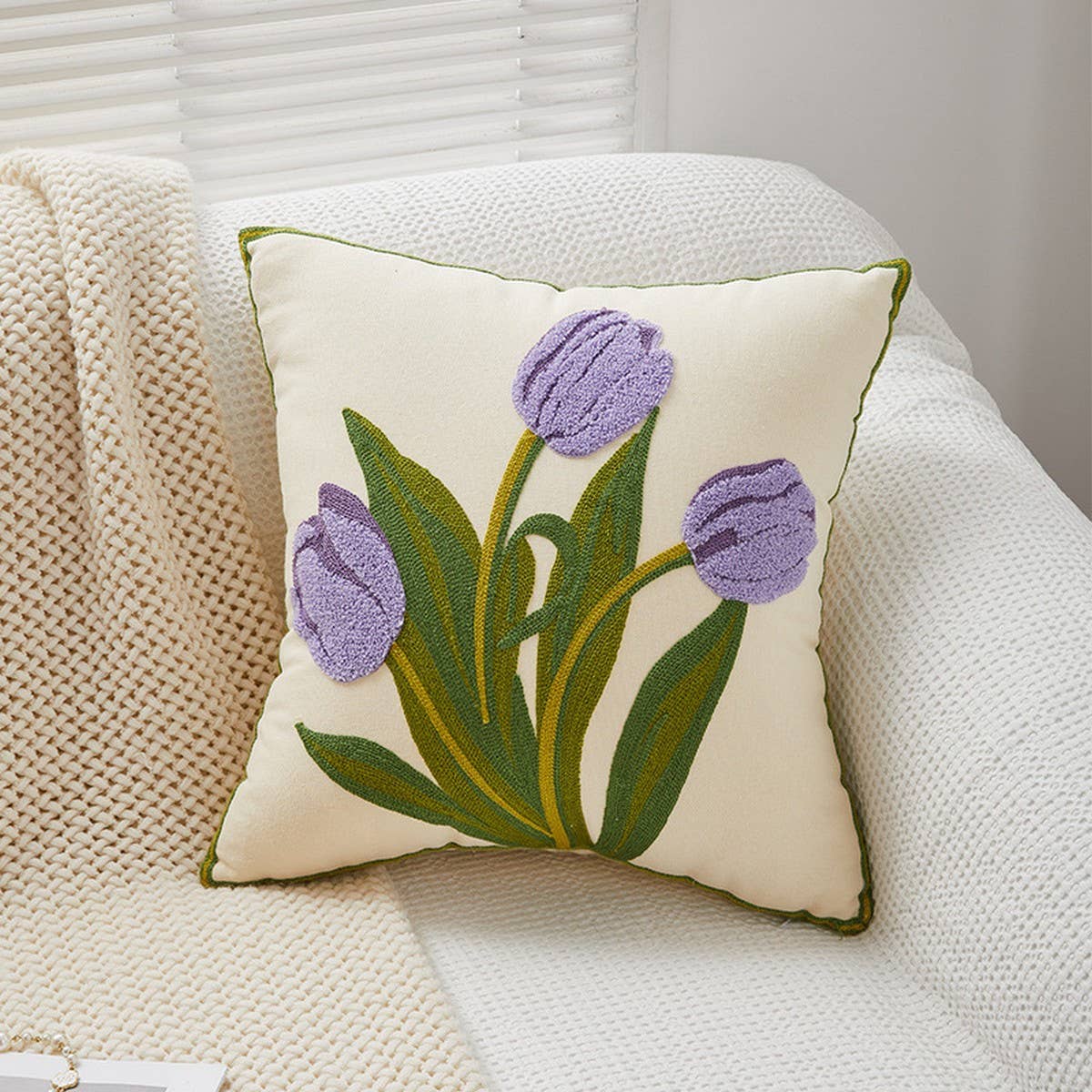Tulip Pillow Cover Cute Sofa Bed Waist Cushion_Cwmm7682