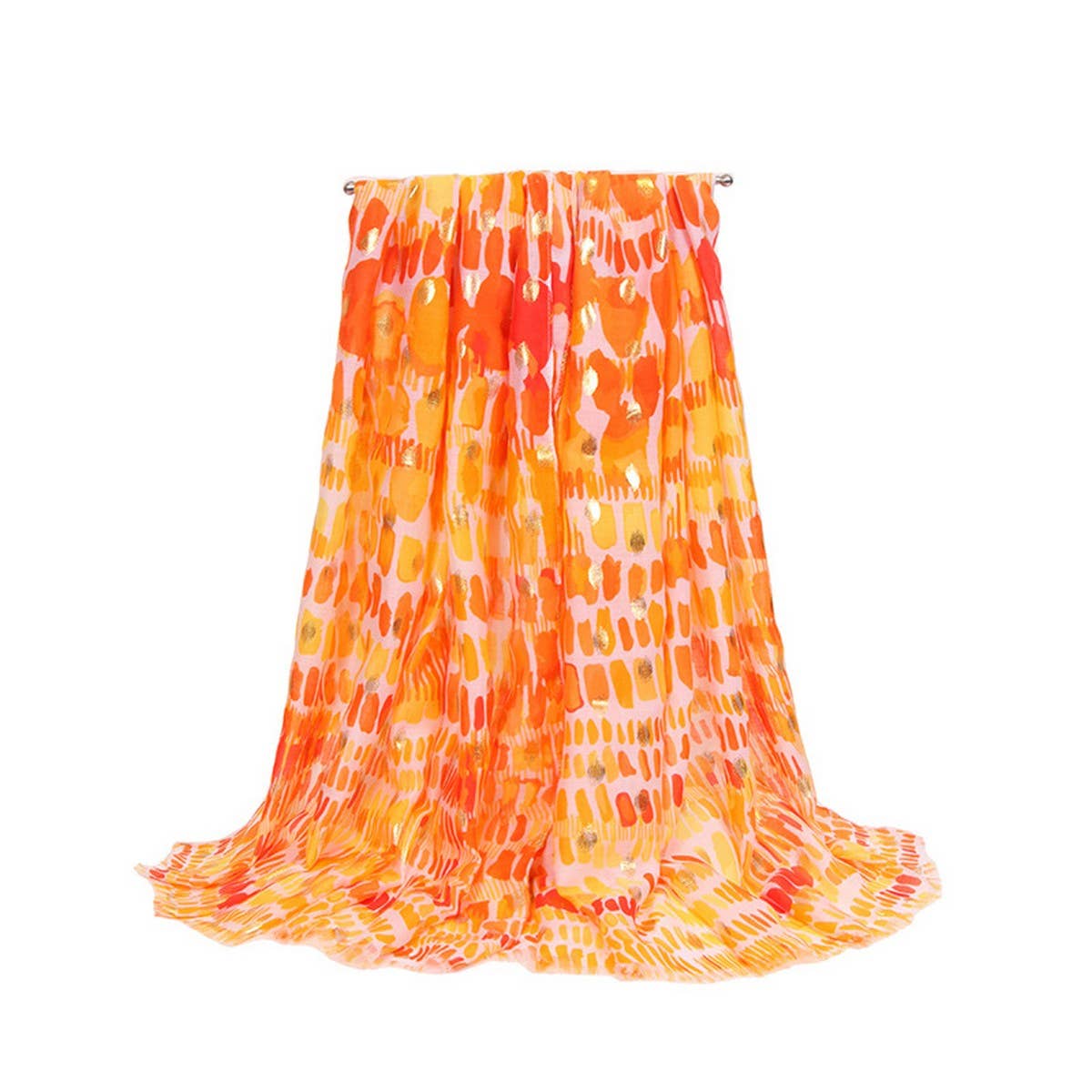 FLORAL PRINTED SATIN SCARF ELEGANT BEACH SHAWL_CWASC0683