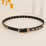 PUNK STYLE HEAVY METAL BELT WITH GOLD RIVETS_CWMM3927