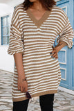 Striped Cutout Sweater Dress Knit Dress
