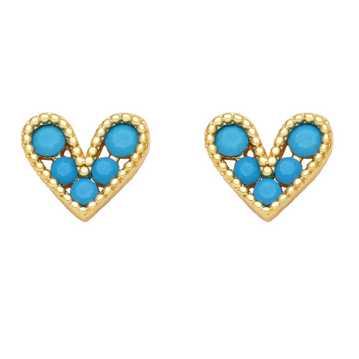 MINI COLORED ZIRCON HEART SHAPED EARRINGS_CWAJE0974