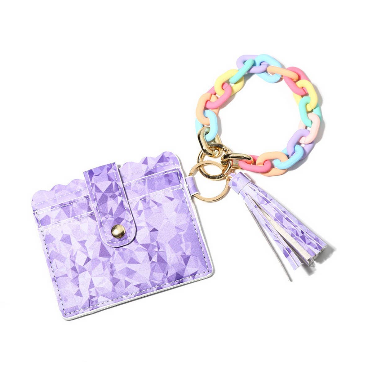 MACARON WALLET WITH ACRYLIC CLASP KEYCHAIN_CWAB4962