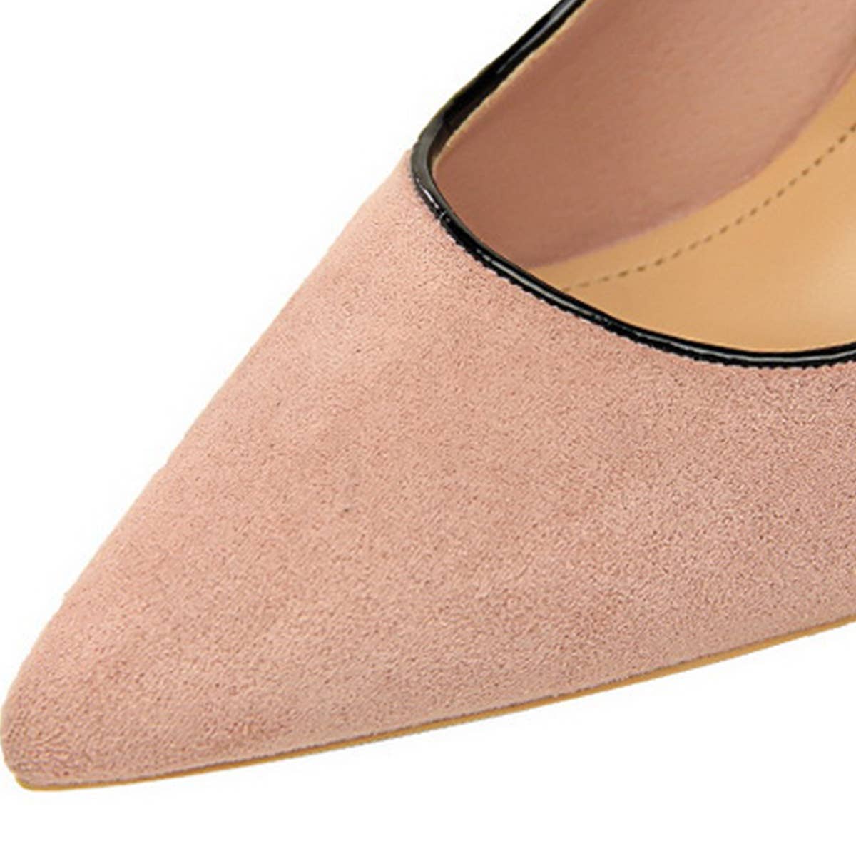 Women Suede Shallow Pointed Toe Bow High Heels