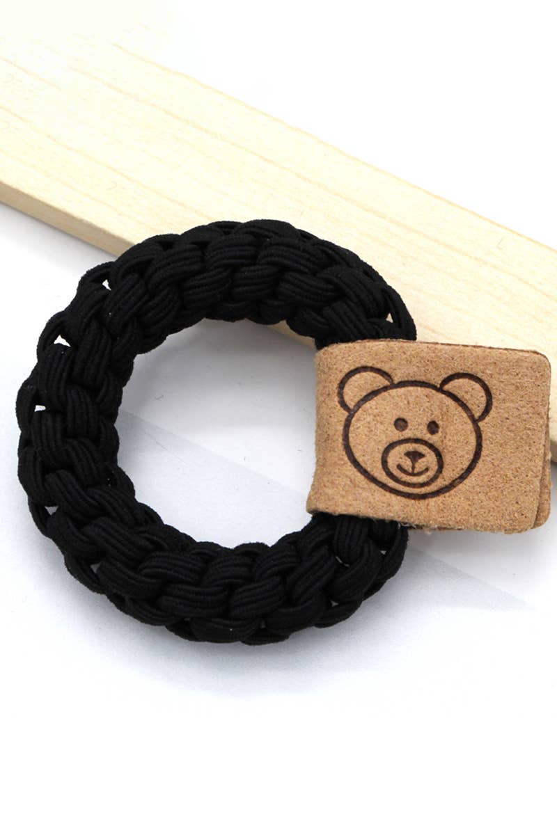 5PCS BEARS DECORATIVE TWO TONE CASUAL HAIR TIE_CWAHA0187