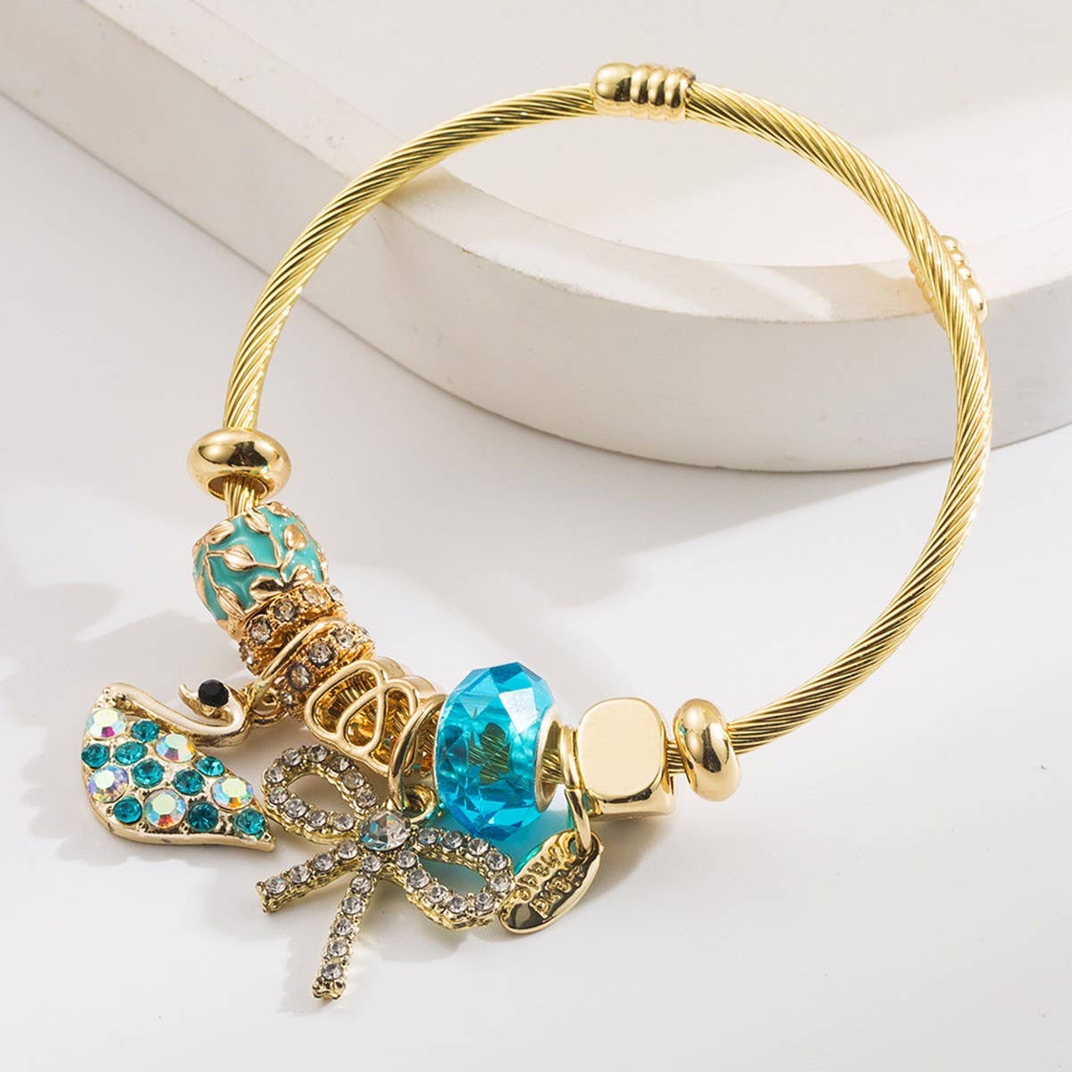 FAIRY STYLE SWAN BOW CHARM COUPLE BRACELET_CWMM8489