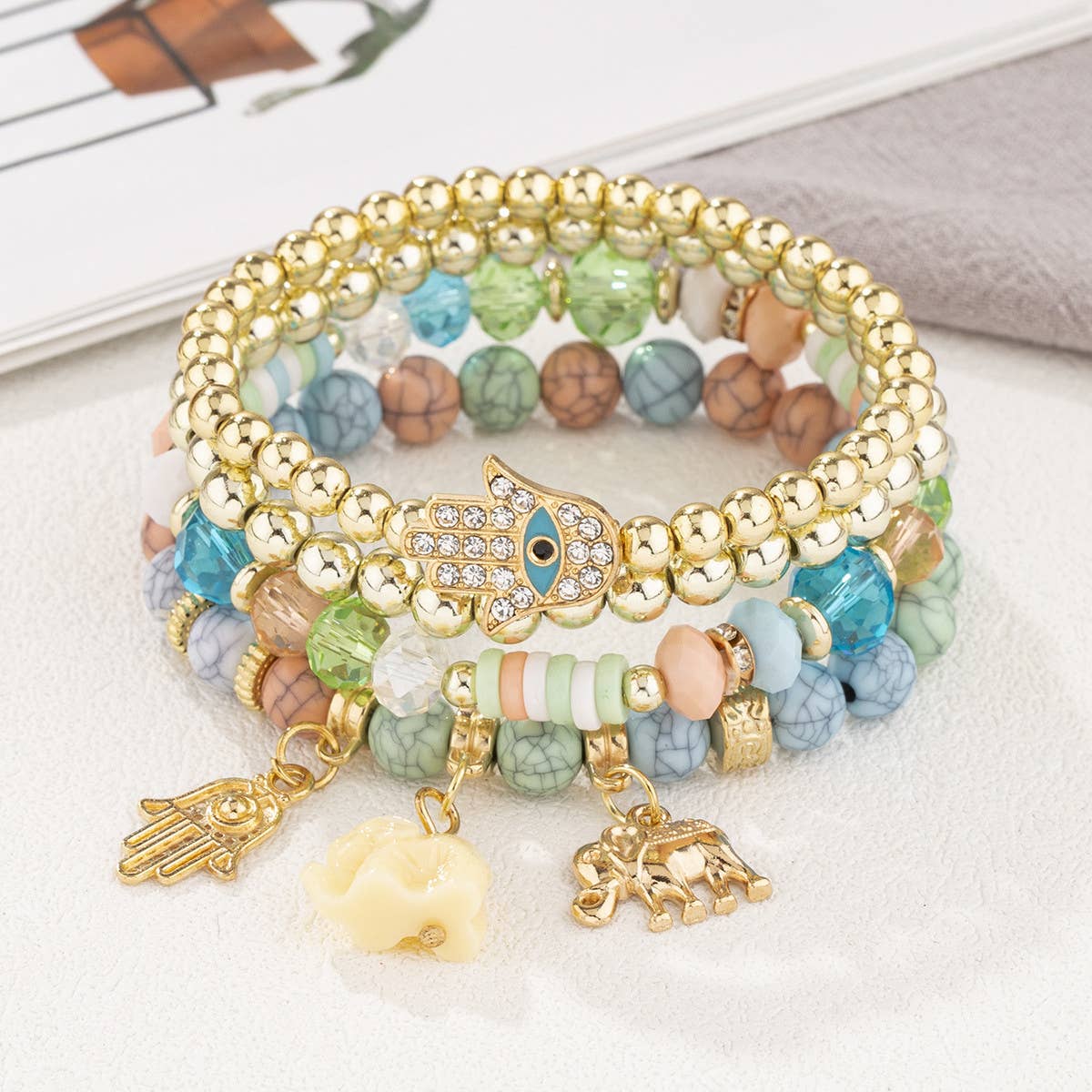 TASSEL MULTI LAYER MIXED COLOR BEADED BRACELET_CWAHA2482