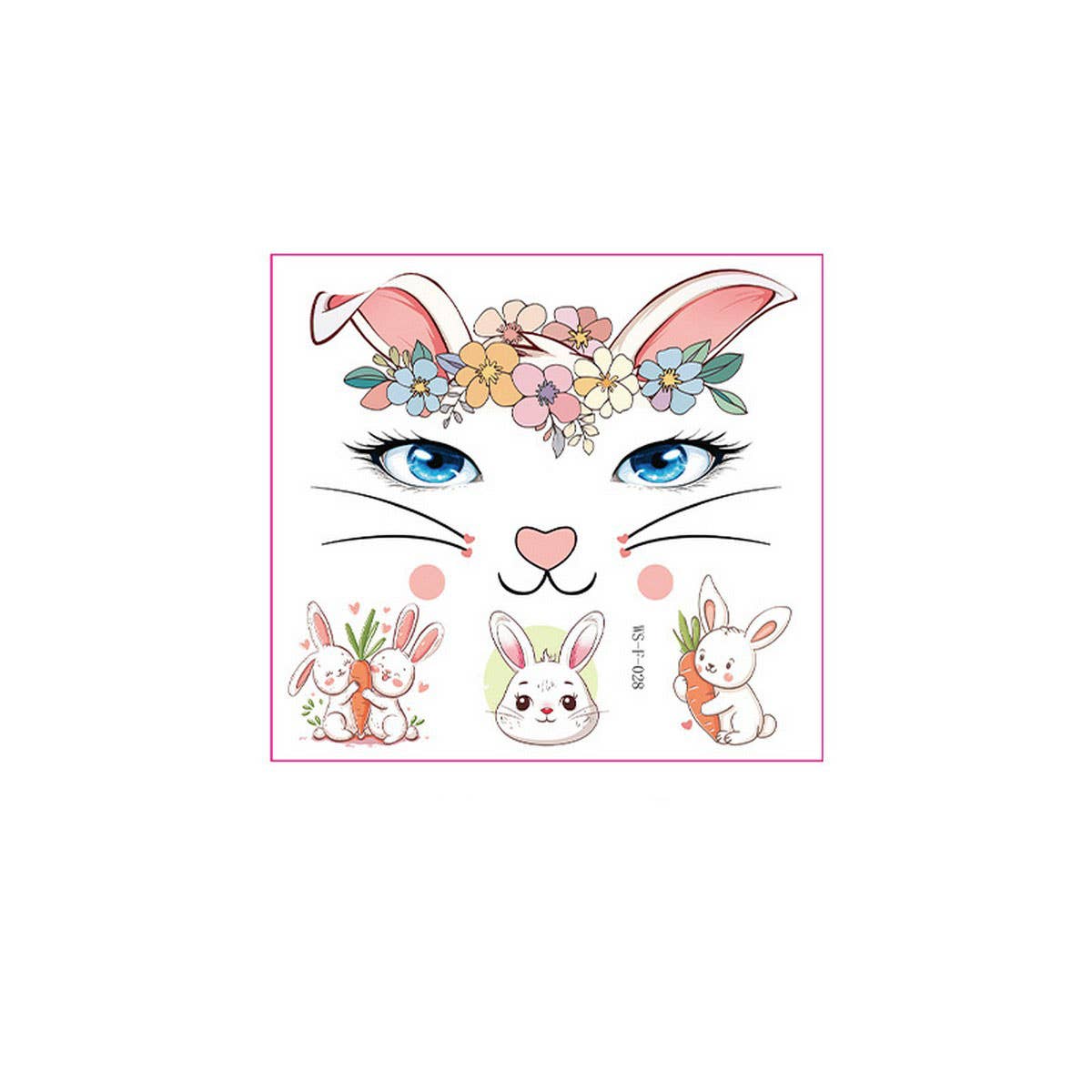 KIDS CHRISTMAS UNICORN PANDA FACE TATTOOS_CWMM8256