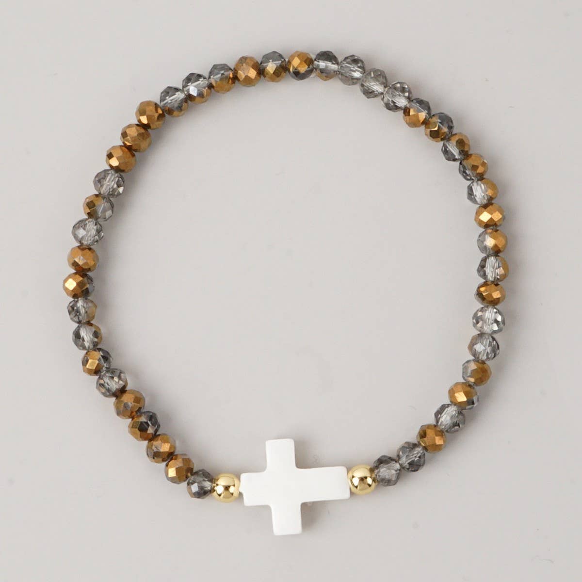 CROSS COLORED CRYSTAL HANDMADE BRACELET_CWMM3819