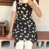 Vest Black And White Bow Print H-Shaped Apron_Cwmm5825