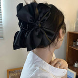 LARGE SATIN BOW HAIR CLAW CHIC SHORT HAIR CLIP_CWAHA4018
