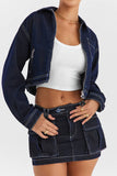 Vintage Zipper Denim Baggy All-Match Short Jacket