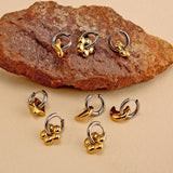 ELEGANT 18K STEEL STAR MOON HOOP EARRINGS_CWMM8919