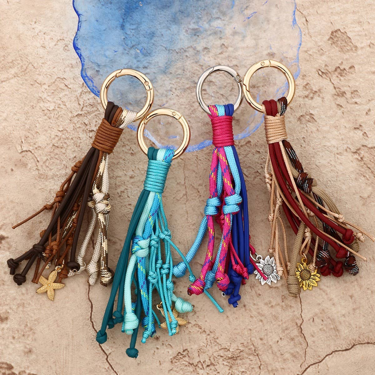 Womens Leather Tassel Bag Charm With Keychain_Cuab00437