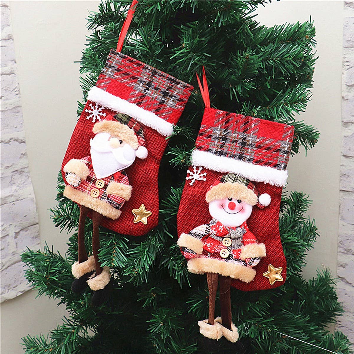 PLAID CLOTH DOLL CHRISTMAS GIFT BAG_CWMM1892
