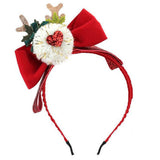 FUZZY RED BOW CHRISTMAS HEADBAND FOR WOMEN_CWAHA5667