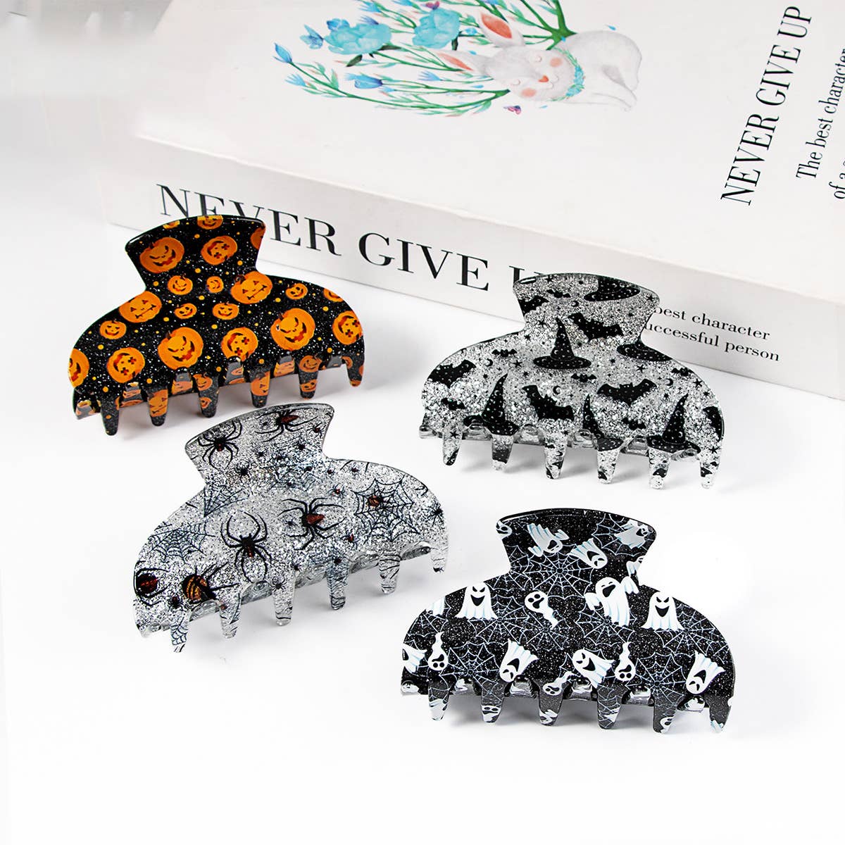 HALLOWEEN MAGIC HAT HAIR CLAW BAT PUMPKIN GHOST_CWAHA1448