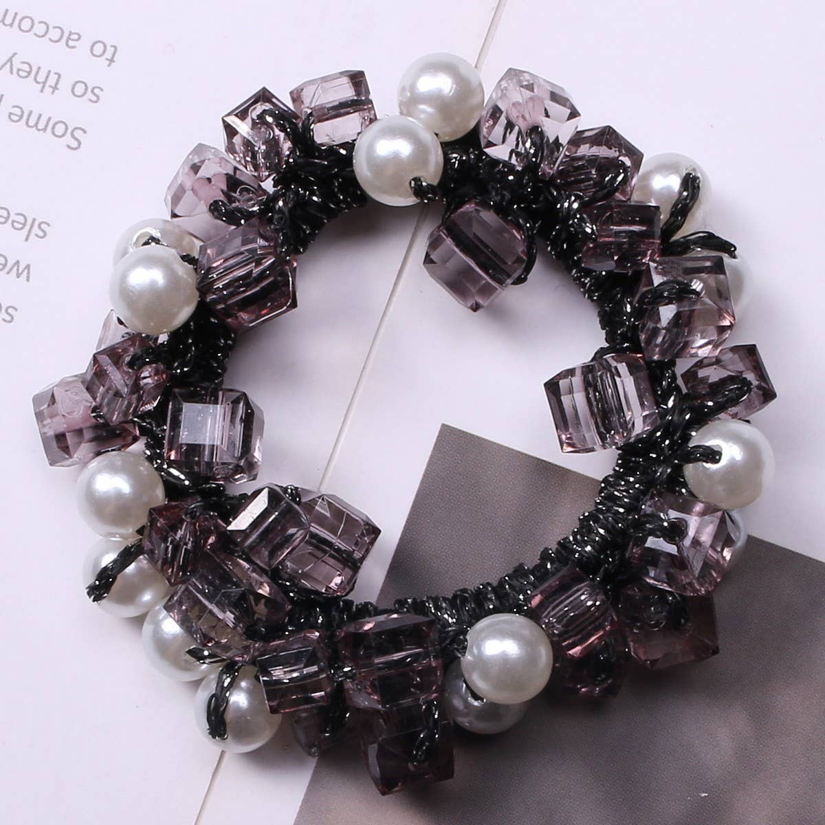 ELEGANT PEARL CRYSTAL HAIR TIE NEW SIMPLE STYLE_CWAHA6780