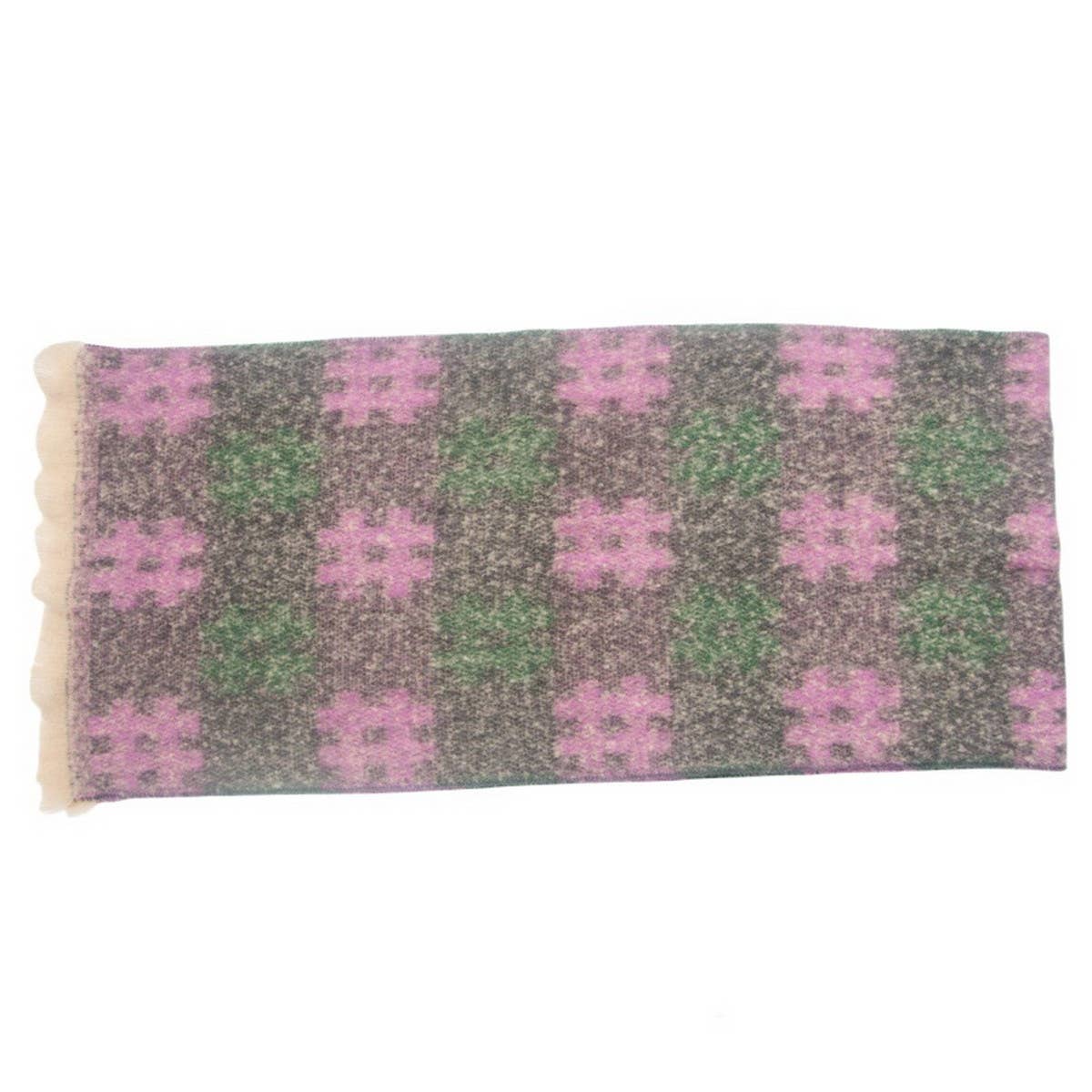 CIRCLE YARN JACQUARD SCARF UNISEX WINTER WRAP_CWASC0879