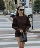 Two-Piece Set Round-Neck Jacket And Mini Skirt