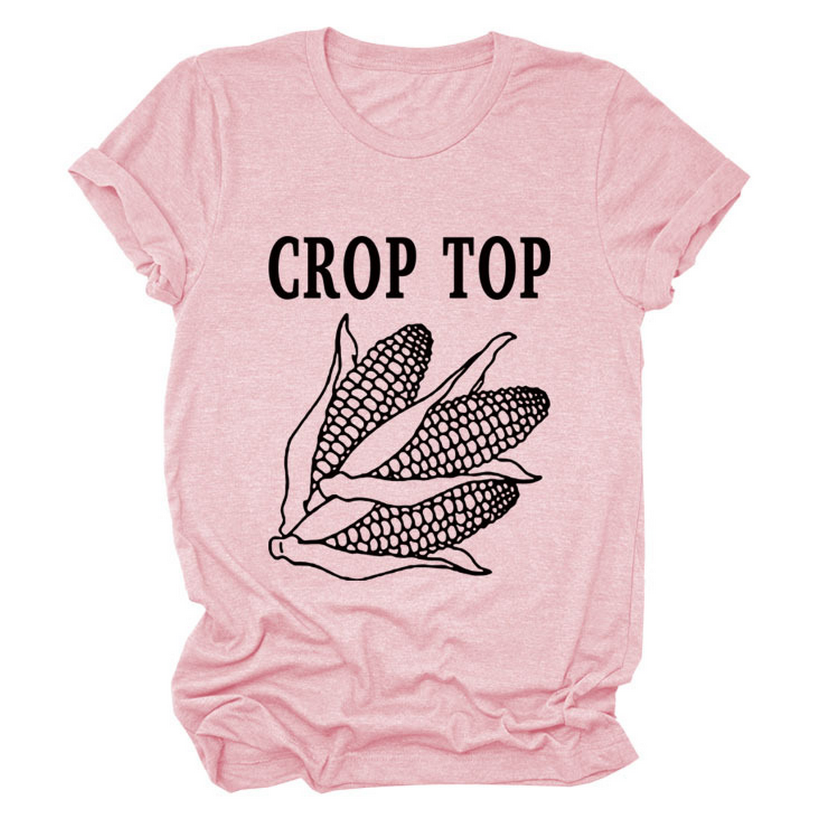 CORN LETTER PRINT TEE WOMEN S CASUAL T SHIRT_CWTTS1502