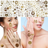 METALLIC BOHO MOON TATTOOS GOLD FOIL STICKERS_CWMM8245